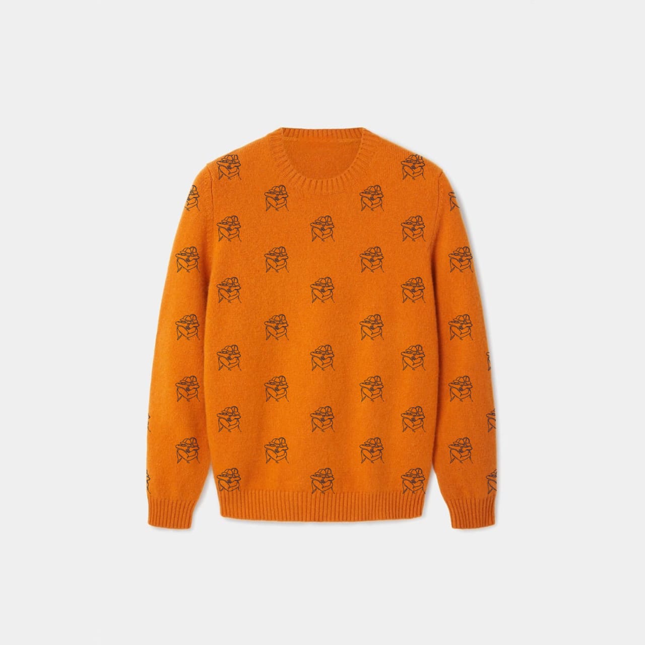 Brotherman Pattern Logo Knitted Jumper - Orange